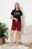 Kadın Pijama Takımı - Ekose Altlı (Diz Üstü) - 12426 thumbnail 3