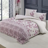 Kristal Tek Kişilik Light Kapitone Nevresim Takımı Lida Lila thumbnail 1