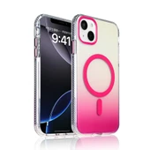 iPhone 15 Kılıf M-safe Şarj Özellikli Transparan Renk Geçişli ZNTH Toros Kapak - Gri thumbnail 2