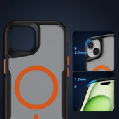 iPhone 14 Kılıf M-safe Şarj Özellikli Renkli Kenar Airbag Şeritli ZNTH Lamer Kapak - Mavi thumbnail 7