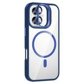 iPhone 17 Kılıf Standlı ve Kamera Lens Hediyeli M-Safe Şarj Özellikli ZNTH Etro Kapak - Derin Mor thumbnail 4