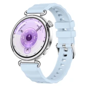 Sneezy Huawei Watch GT6 41mm İle Uyumlu SoftFlex Metal Tokalı Spor Silikon Akıllı Saat Kordonu  Mavi thumbnail 7