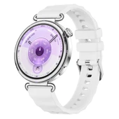 Sneezy Huawei Watch GT6 41mm İle Uyumlu SoftFlex Metal Tokalı Spor Silikon Akıllı Saat Kordonu  Beyaz thumbnail 1