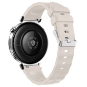 Sneezy Huawei Watch GT6 41mm İle Uyumlu SoftFlex Metal Tokalı Spor Silikon Akıllı Saat Kordonu  Starlight thumbnail 8