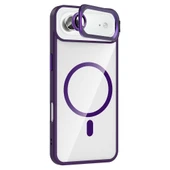 iPhone 17 Air Kılıf Standlı ve Kamera Lens Hediyeli M-Safe Şarj Özellikli ZNTH Etro Kapak - Turuncu thumbnail 3