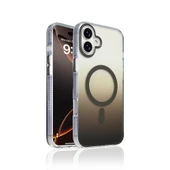 iPhone 16 Plus Kılıf M-safe Şarj Özellikli Transparan Renk Geçişli ZNTH Toros Kapak - Gri thumbnail 1