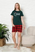 Kadın Pijama Takımı - Ekose Altlı (Diz Üstü) - 12426 thumbnail 7