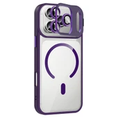 iPhone 17 Pro Kılıf Standlı ve Kamera Lens Hediyeli M-Safe Şarj Özellikli ZNTH Etro Kapak - Gri thumbnail 3