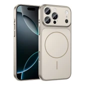 iPhone 15 Pro Kılıf ZNTH M-Safe Şarj Özellikli Kamera Korumalı Formen Kapak - Gri thumbnail 1