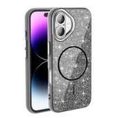 iPhone 17 Kılıf M-safe Şarj Özellikli Parlayan Simli ZNTH Okso Kapak - Pembe thumbnail 2