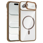 iPhone 17 Air Kılıf Standlı ve Kamera Lens Hediyeli M-Safe Şarj Özellikli ZNTH Etro Kapak - Desert T thumbnail 1