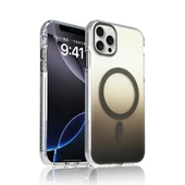 iPhone 16 Pro Kılıf M-safe Şarj Özellikli Transparan Renk Geçişli ZNTH Toros Kapak - Gri thumbnail 1