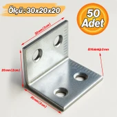 L Demiri 30x20x20 mm Metal Gönye (50 Adet) Raf Köşe Sabitleme Mobilya Bağlantı Destek Parçası thumbnail 2