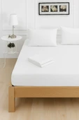 Mislina Home Mirava Premium %100 Pamuk Penye Lastikli Tek Kişilik Çarşaf Takımı (1 Yastık Kılıfı Dahil) Beyaz thumbnail 4
