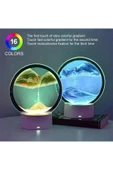 Mor 7 inç Kum Sanatı Led Işıklı Kum Saati Ev Ofis Dekorasyonu 3D Gece Lambası Kum Sanatı thumbnail 4