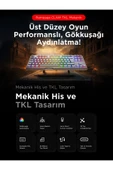 Rampage Claw Type-C TKL Red Switch Mekanik Rainbow Antighosting Türkçe Q Gaming Oyuncu Klavyesi Beyaz thumbnail 2