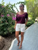 Şehir Boy Pile Ve Cep Detaylı Kumaş Şort thumbnail 4