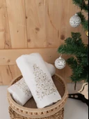 Pamuklu 2'li 45x70 cm Premium Nakışlı Tasarım Havlu & Havlu Seti Baveno thumbnail 8