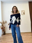 Baklava Desenli Madonna Yaka Kazak thumbnail 10