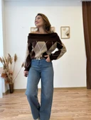 Baklava Desenli Madonna Yaka Kazak thumbnail 1