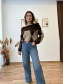 Baklava Desenli Madonna Yaka Kazak thumbnail 5