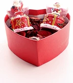 2026 Kalp Kutu Içinde 2 Adet LED Işıklı Noel Baba Kar Küresi Dekoratif Hediye Sevgiliye Yeni Yıl Hediyesi 6,5 cm thumbnail 3