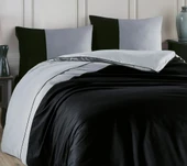 Altınbaşak Biyeli Düz Ranforce Tek Kişilik Nevresim Takımı Thor Gri-Siyah thumbnail 2