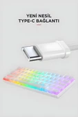 Everest Brıar Type-C Bağlantılı RGB Puding Tuşlu Mekanik Red Switch Türkçe Q Gaming Oyuncu Klavyesi Beyaz thumbnail 2
