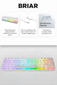 Everest Brıar Type-C Bağlantılı RGB Puding Tuşlu Mekanik Red Switch Türkçe Q Gaming Oyuncu Klavyesi Beyaz thumbnail 3