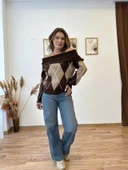 Baklava Desenli Madonna Yaka Kazak thumbnail 4