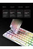 Rampage Claw Type-C TKL Red Switch Mekanik Rainbow Antighosting Türkçe Q Gaming Oyuncu Klavyesi Beyaz thumbnail 3