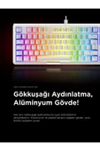 Rampage Claw Type-C TKL Red Switch Mekanik Rainbow Antighosting Türkçe Q Gaming Oyuncu Klavyesi Beyaz thumbnail 5