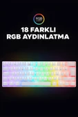 Everest Brıar Type-C Bağlantılı RGB Puding Tuşlu Mekanik Red Switch Türkçe Q Gaming Oyuncu Klavyesi Beyaz thumbnail 6