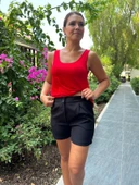 Şehir Boy Pile Ve Cep Detaylı Kumaş Şort thumbnail 10