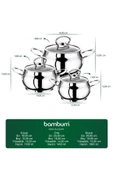 Bambum Rose - 6 Parça Derin Küre Tencere Seti thumbnail 7