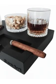 CopArt Elza Siyah Şömineli Viski ve Puro Tepsisi - 1 Lt Yakıt Hediyeli thumbnail 6
