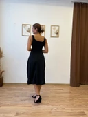 Siyah Askılı Midi Elbise thumbnail 6