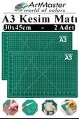 A3 Kesim Matı 2 Adet 30x45 cm Çift Taraflı Çizim Matı Kesim Altlığı Kesme Madı Kesim Tablası Proje Etkinlik thumbnail 1