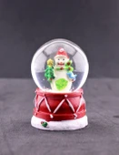 Sevgiliye Yeni Yıl Hediyesi 2026 Kardan Adam Temalı Mini Boy Işıklı Yılbaşı Kar Küresi 6.5 cm thumbnail 1