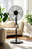 Yui F29 Siyah 120 Cm 16 Inç 40w 3 Kademe 5 Pervane Döner Başlıklı Vantilatör thumbnail 8