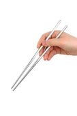 10 Çift Yemek Çubukları Metal Paslanmaz Ev hediyesi Çin Çubuğu Chopstick Çelik 10 Çift thumbnail 2