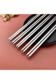 10 Çift Yemek Çubukları Metal Paslanmaz Ev hediyesi Çin Çubuğu Chopstick Çelik 10 Çift thumbnail 3