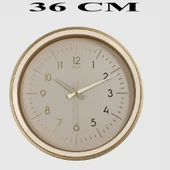 Dekoratif Duvar Saati Krem/Gold Renk Çerçeve 36 CM thumbnail 2