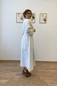 Beyaz Müslin Gipeli Uzun Elbise thumbnail 6