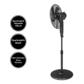 Kumtel 16 İnç Siyah Vantilatör 5 Pervane thumbnail 4