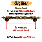 Mobilya Çekmece Mutfak Dolabı Dolap Kulpları Kulbu Kulpu Bronz Metal Kulp 128 mm - 12.8 cm thumbnail 3
