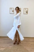 Beyaz Müslin Gipeli Uzun Elbise thumbnail 1