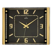 Dekoratif Duvar Saati Siyah/Gold Renk Çerçeve thumbnail 1