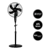 Kumtel 16 İnç Siyah Vantilatör 5 Pervane thumbnail 2