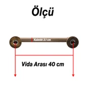 Çekme Kolu Tutma Kulpu Kulbu Çelik Dış Kapı Tutamağı Kol Sürgülü Kapı Mat Antik Sarı 40 cm thumbnail 2